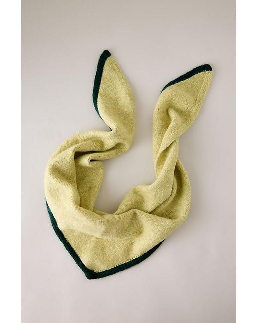 By Anthropologie Black Small Tipped Knit Triangle Scarf