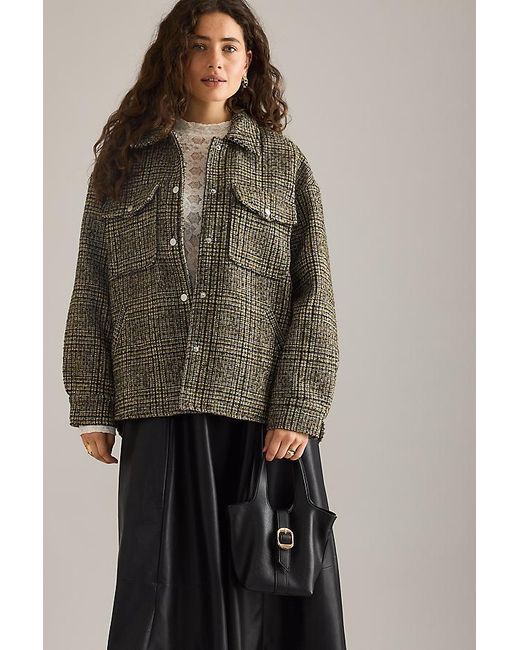 By Anthropologie Black Pebbled Bucket Tote Bag