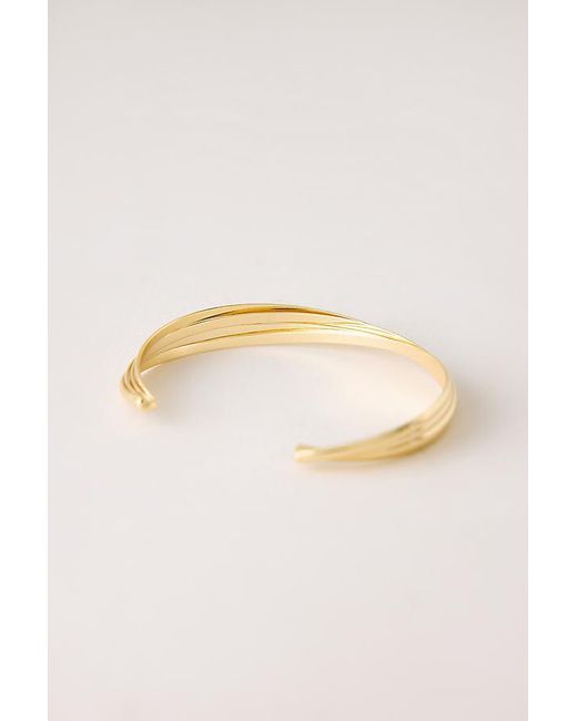 By Anthropologie Natural Twist Ribbed Cuff Bracelet