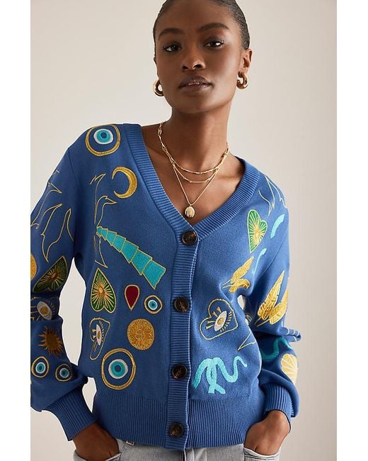 Never Fully Dressed Blue Charms Forrest Cardigan