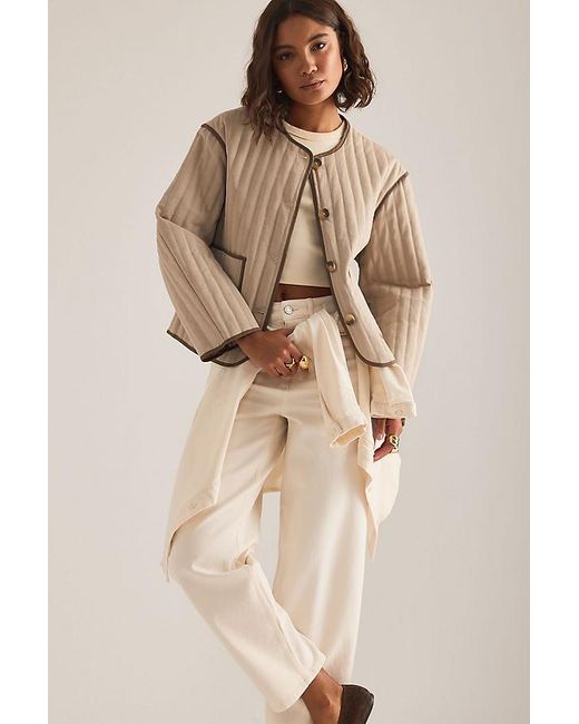SELECTED Brown Malina Quilted Jacket