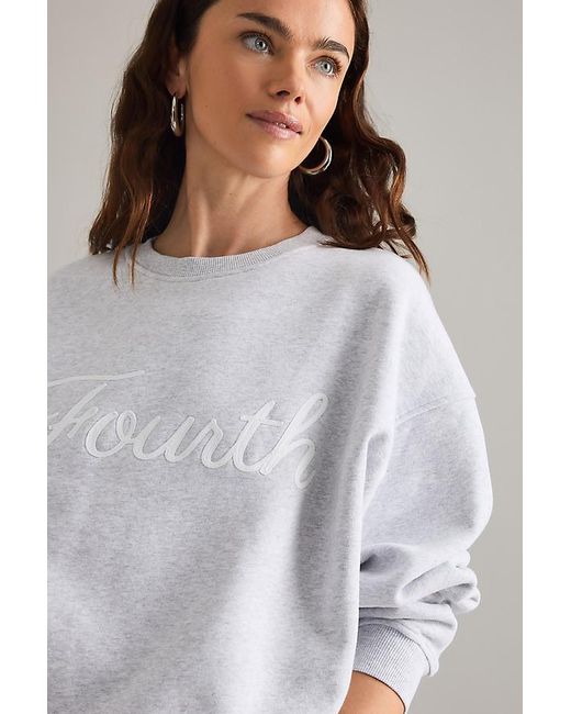 4th & Reckless Gray Fourth Script Slogan Sweatshirt