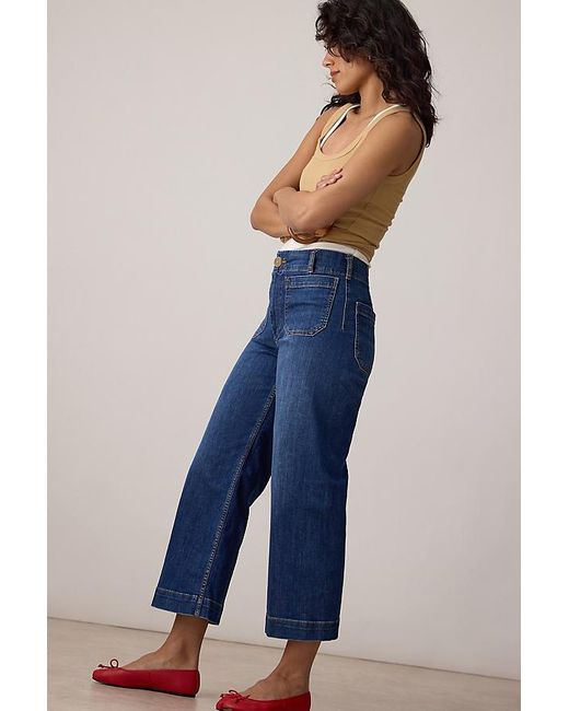 Maeve Blue The Colette Crop Wide-Leg Jeans By
