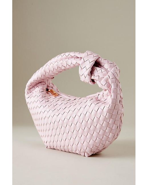 Melie Bianco Pink Larissa Woven Faux-Leather Shoulder Bag
