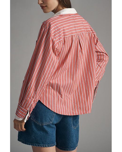 Maeve The Double-Layered Shrunken Bennet Buttondown Shirt By