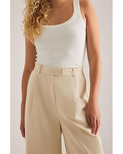 Odd Muse Natural Cotton Mix Wide-Leg Trousers