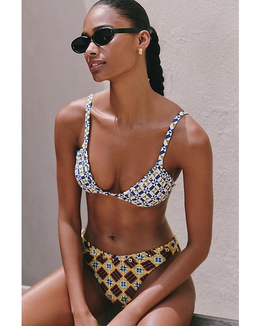Celandine Brown Sheena Grommet Bikini Top