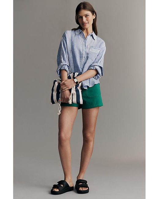 Maeve Natural The Shrunken Linen Bennet Buttondown Shirt By