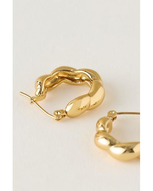 By Anthropologie Metallic Water-Resistant Twisted Hoop Earrings