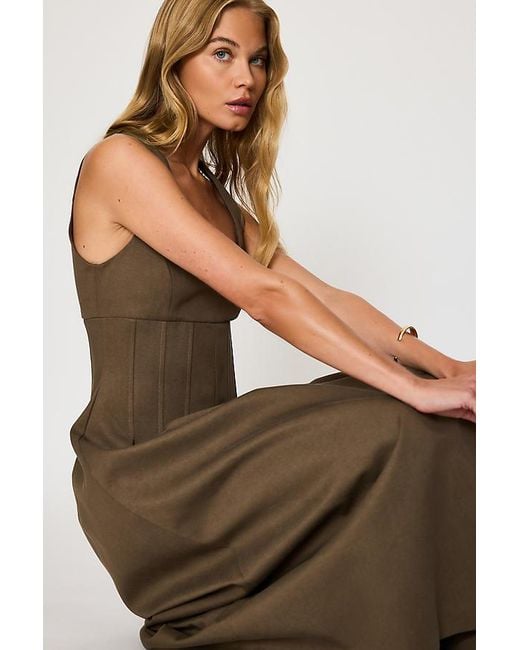 Odd Muse Natural Cinched Midi Dress