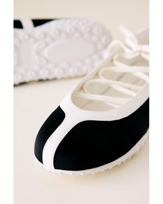 Matisse White Lace-Up Ballet Trainers