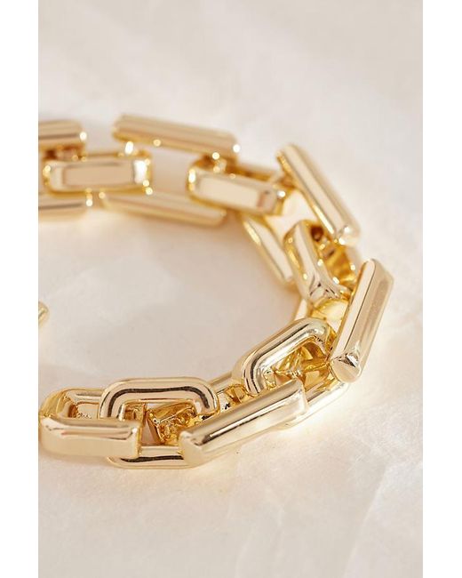 Anthropologie Natural Square-chain Chunky T-bar Bracelet