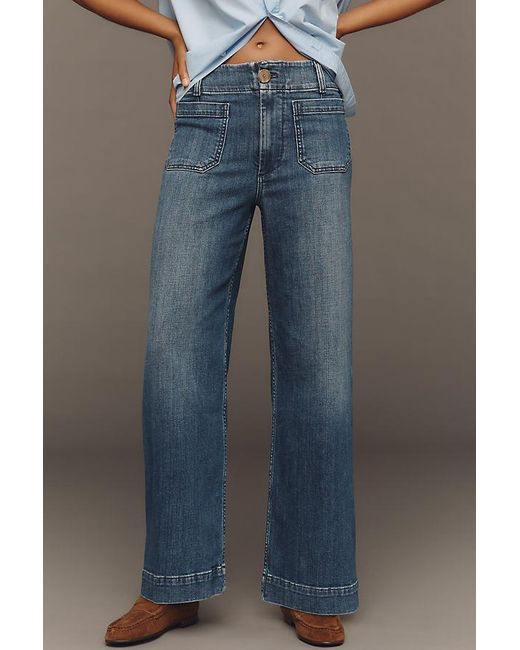 Maeve Black The Colette Full-Length High-Rise Wide-Leg Jeans By