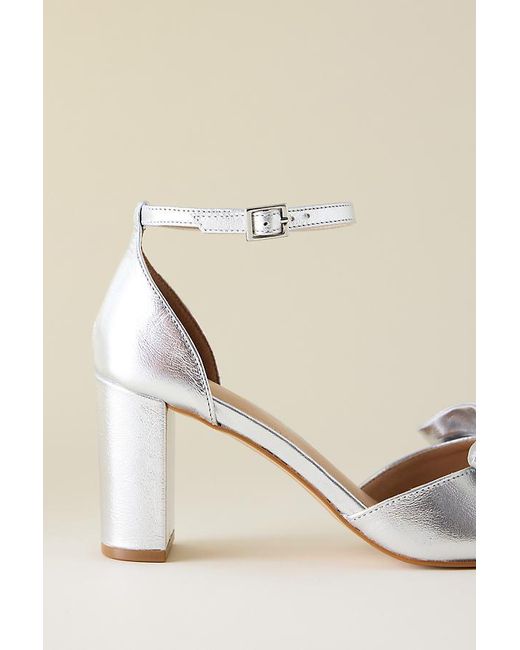 By Anthropologie Natural Bow Block Heels