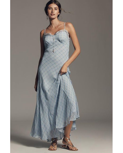 Astr Gray Maeryn Sleeveless Sweetheart Maxi Dress
