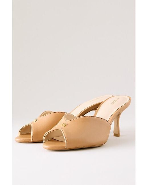 Maeve Natural Peep Toe Kitten Heels