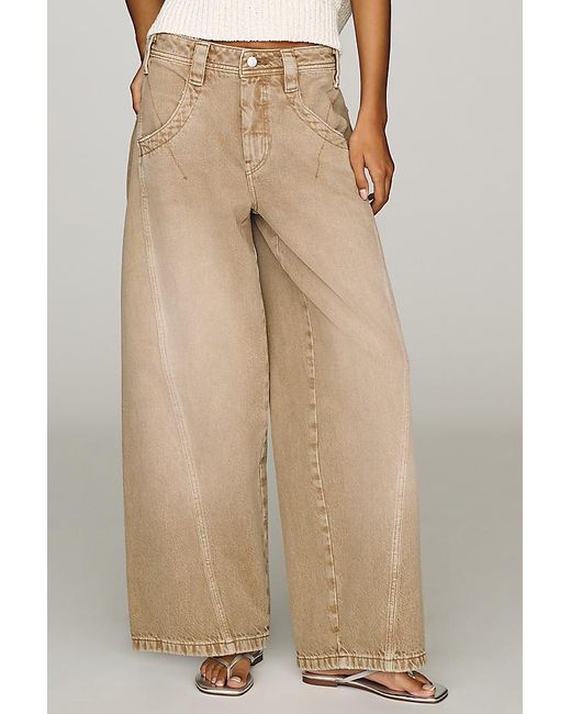 Pilcro Natural Kenny High-Rise Tapered Barrel Jeans