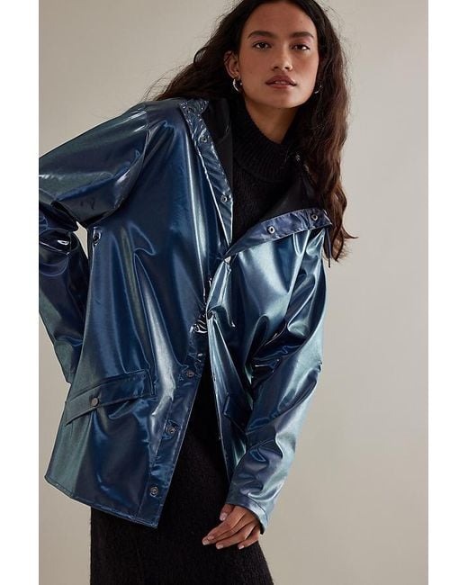 Rains Aline Hoodie Lightweight Waterproof Jacket in Blue Lyst UK