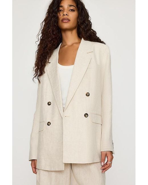 SELECTED Natural Elin Double-Breasted Linen Blazer