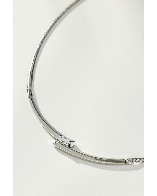 By Anthropologie Gray Overlap Tube Necklace