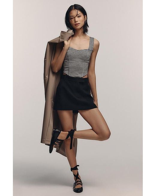 Dolan Left Coast Black Gingham Corset Tank Top