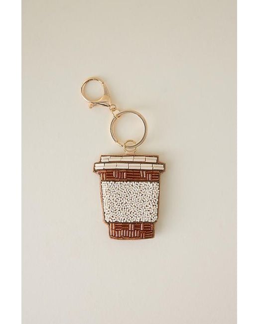 Anthropologie Natural Beaded Coffee Bag Charm