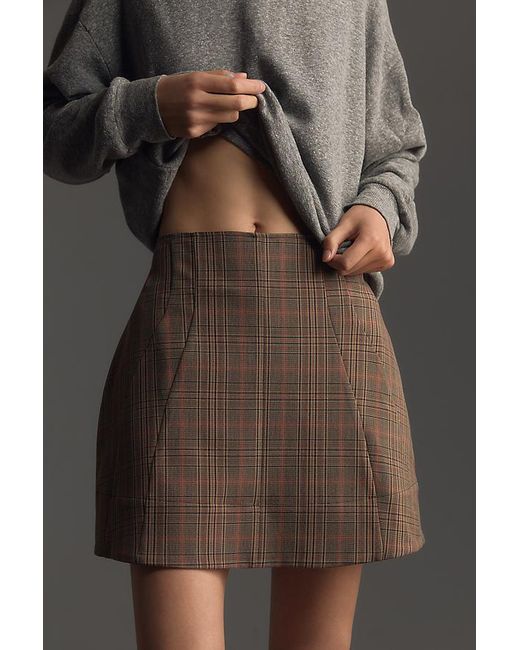 Maeve Brown Structured Mini Skirt