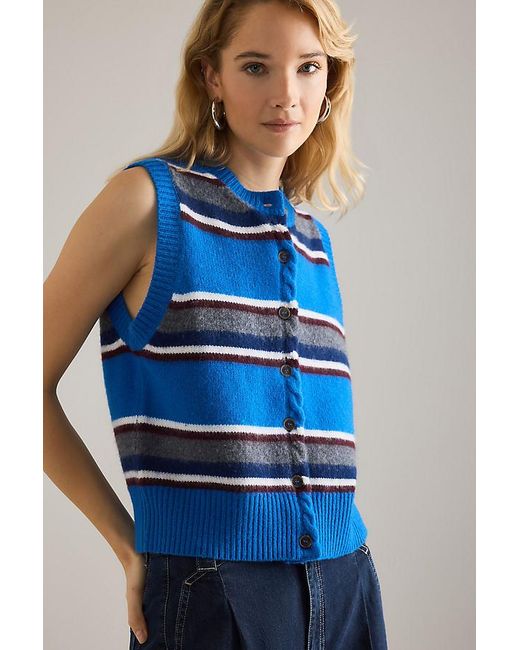 Damson Madder Blue Sofie Merino Wool Sweater Vest