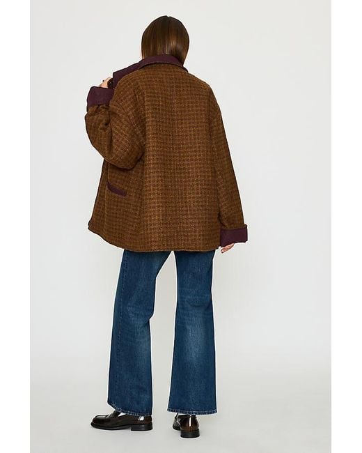 By Anthropologie Blue Reversible Quilted Boucle Jacket