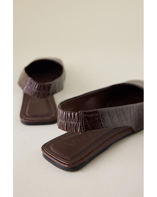 Vicenza Natural Square-Toe Slingback Flats