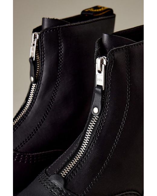 Dr. Martens Black Jetta Zipped Sendal Leather Platform Boots