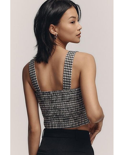 Dolan Left Coast Black Gingham Corset Tank Top