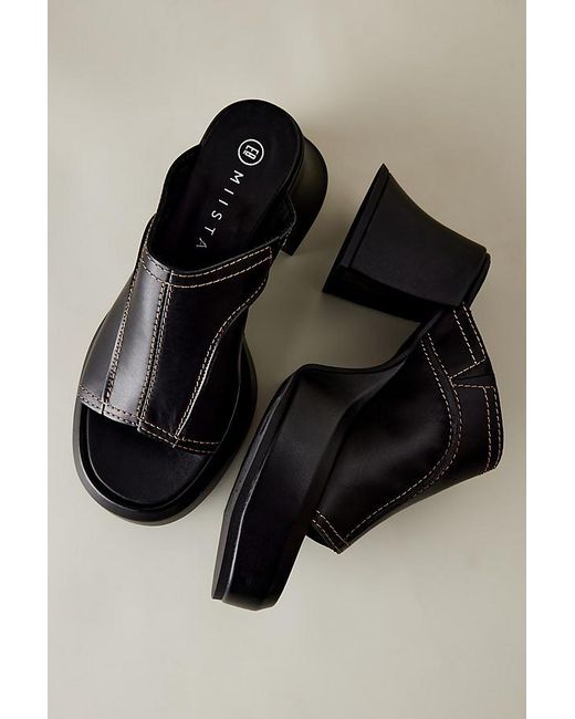 Miista Black Lota Platform Mule Sandals