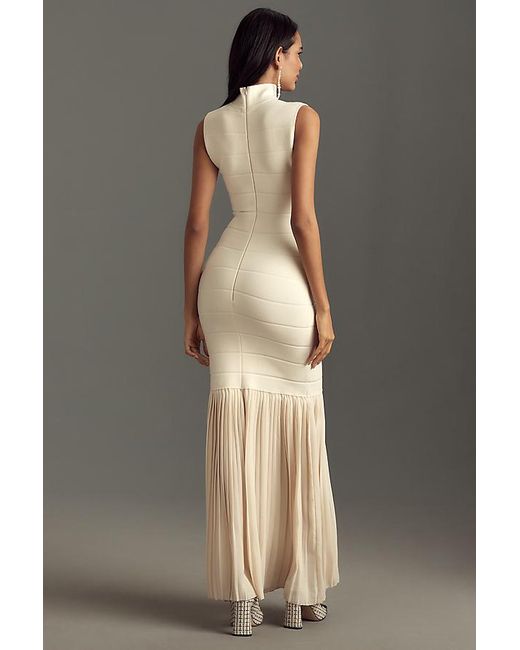 BLITHE Fitted Twofer Maxi Dress in Grey | Lyst UK