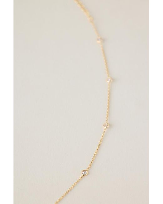 By Anthropologie Natural Plated Crystal Floral Pendant Necklace