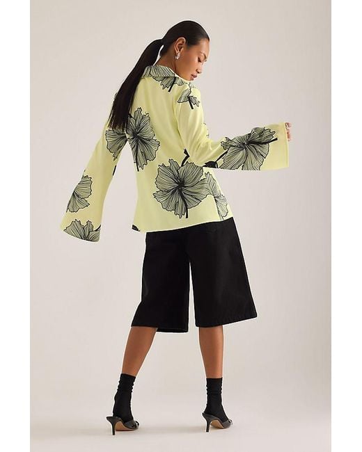 OperaSPORT Yellow Lone Floral Print Shirt