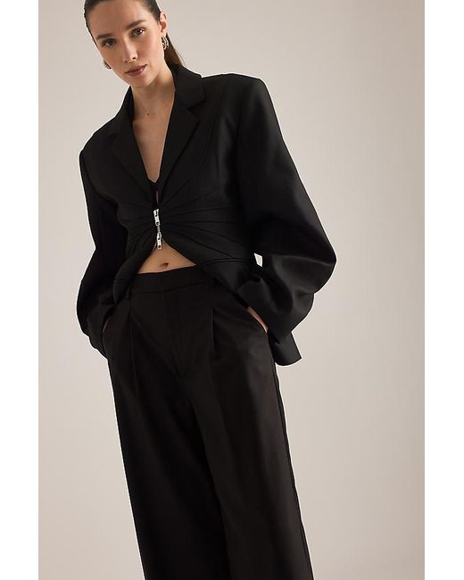 Gestuz Black Paula Wide-Leg Trousers
