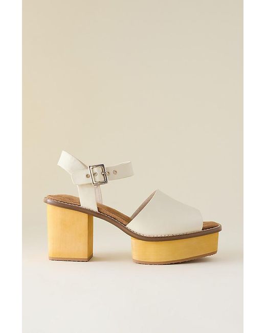 Kelsi Dagger Brooklyn Natural Groove Platform Sandals