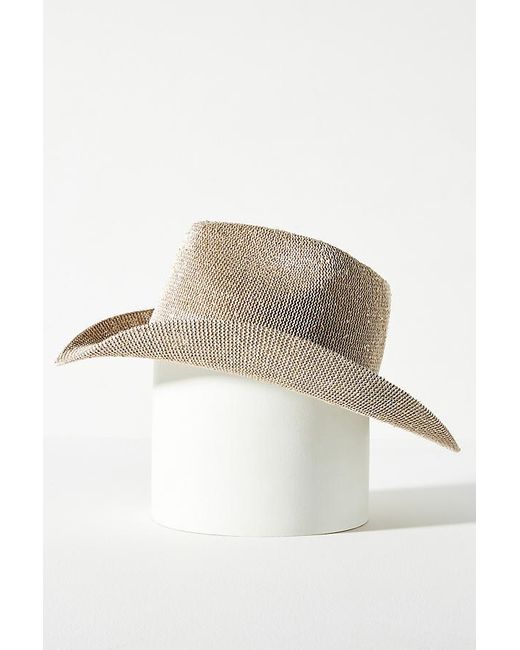 Anthropologie Brown Sparkle Straw Cowboy Hat