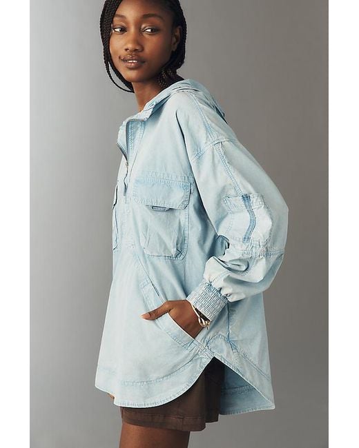 Pilcro Blue Lakeside Popover Jacket
