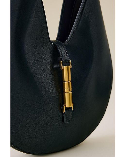 Charles & Keith Black Cesia Metallic-Accent Hobo Bag