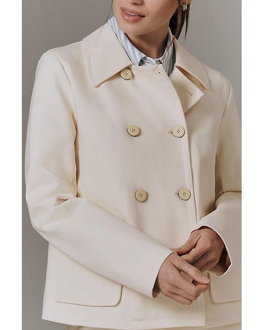 Maeve Gray Double-Breasted Knit Blazer