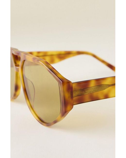 By Anthropologie Natural Angular Aviator Sunglasses