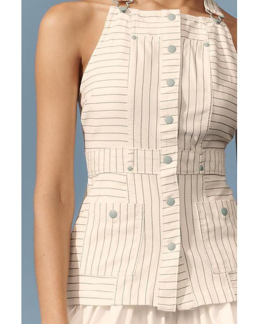 Maeve Blue Sleeveless Square-Neck Overall Top