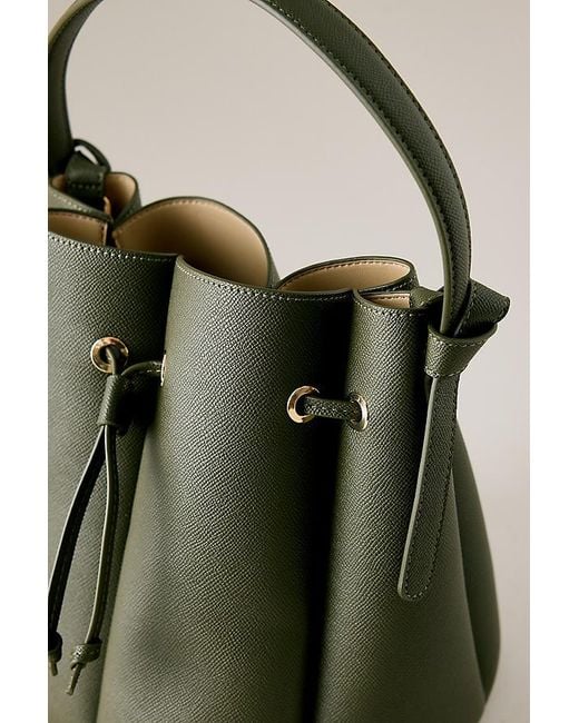 Melie Bianco Green Mini Laguna Cinched Vegan Leather Bucket Bag