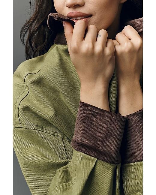 Pilcro Green Oversized Barn Coat
