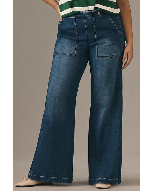 Pilcro Blue The Kit High-Rise Wide-Leg Utility Trouser Jeans By