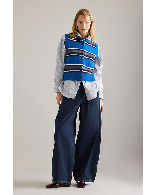 Damson Madder Blue Sofie Merino Wool Sweater Vest
