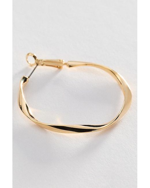 By Anthropologie White Hammered Hoop Earrings