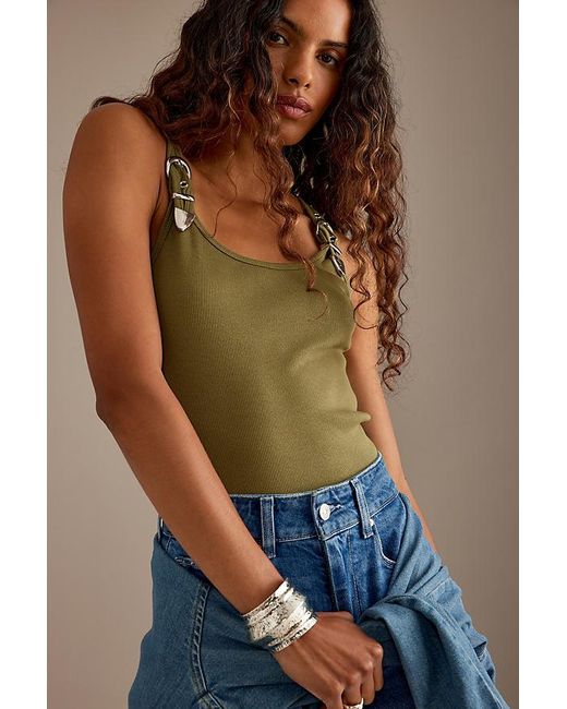 green buckle top
